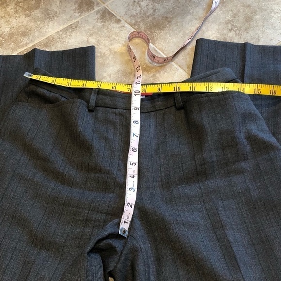 Anne Klein stretch wool straight leg pants trousers dress pants gray 4 - Picture 6 of 12